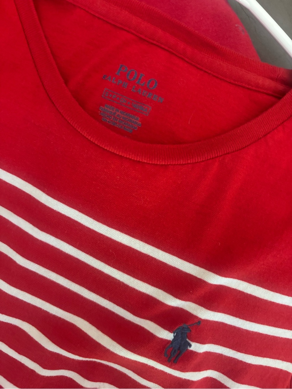 Polo by Ralph Lauren Red & White Striped Cotton Tee Dress - Picture 2 of 3